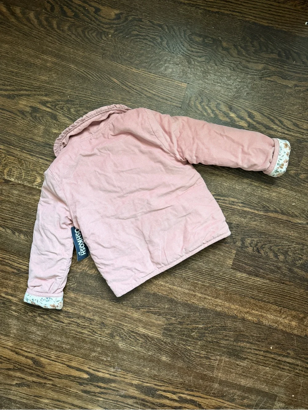 OshKosh Pink Corduroy Jacket with Floral Trim